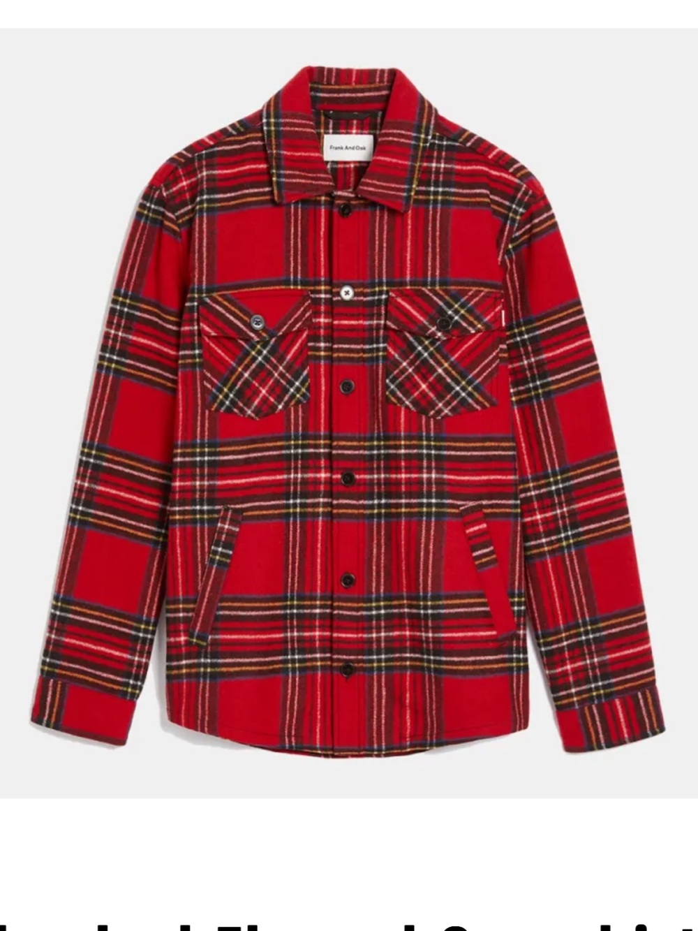 NWOT Frank & Oak Red Plaid Shacket Jacket size medium plaid